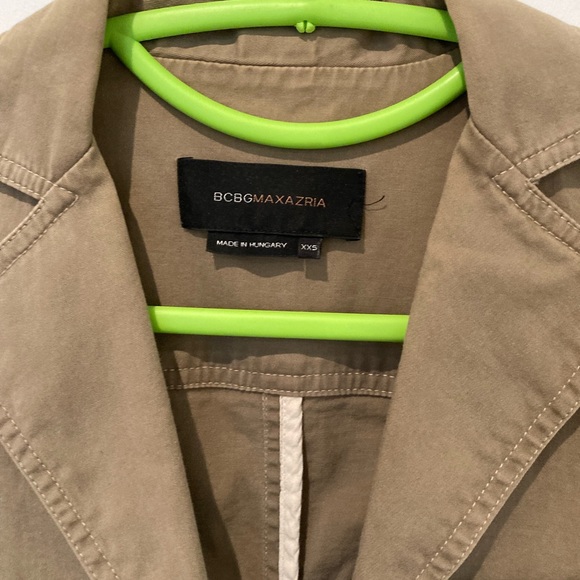 BCBG Khaki Cotton Jacket XXS - Picture 2 of 3